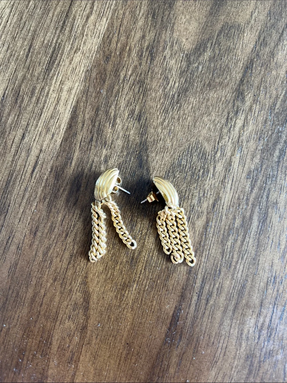 Gold Vintage Fringe Chain Earrings